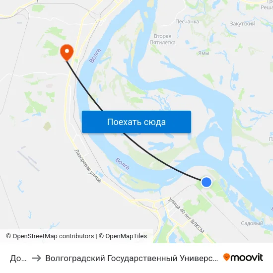 Док-3 to Волгоградский Государственный Университет "" Волгу"" map