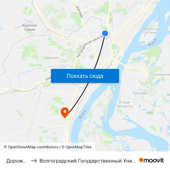 Дорожников to Волгоградский Государственный Университет "" Волгу"" map