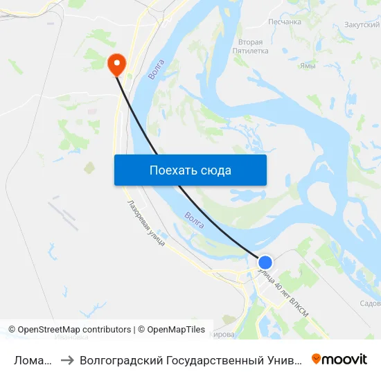 Ломакина to Волгоградский Государственный Университет "" Волгу"" map