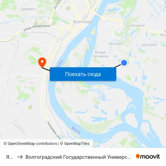 Ямы to Волгоградский Государственный Университет "" Волгу"" map