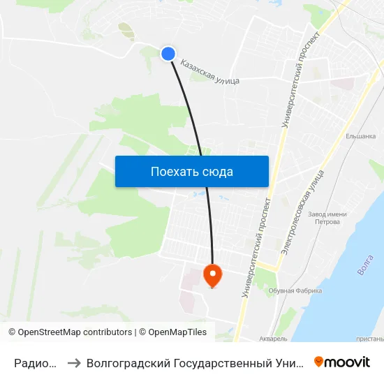 Радиоцентр to Волгоградский Государственный Университет "" Волгу"" map