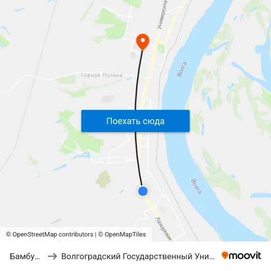 Бамбуковая to Волгоградский Государственный Университет "" Волгу"" map