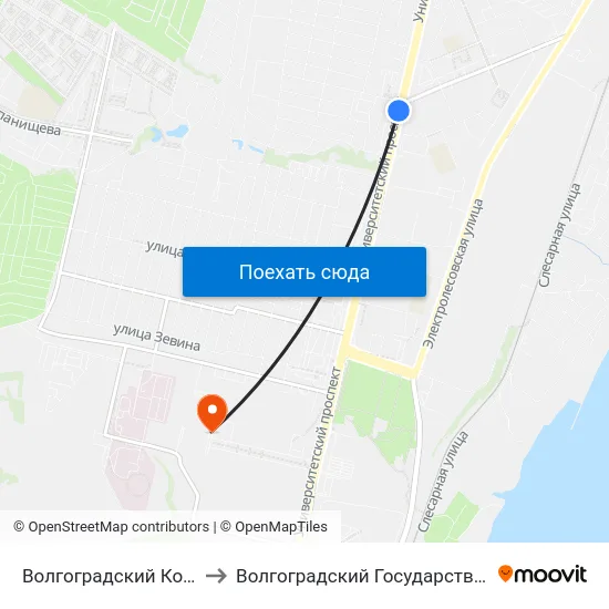 Волгоградский Колледж Нефти И Газа to Волгоградский Государственный Университет "" Волгу"" map