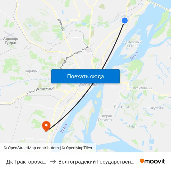 Дк Тракторозаводского Р-На to Волгоградский Государственный Университет "" Волгу"" map