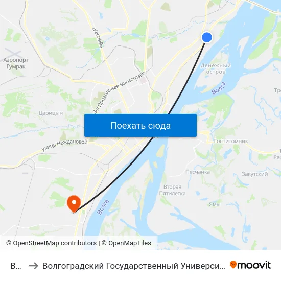 Вгтз to Волгоградский Государственный Университет "" Волгу"" map