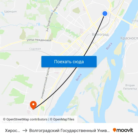 Хиросимы to Волгоградский Государственный Университет "" Волгу"" map