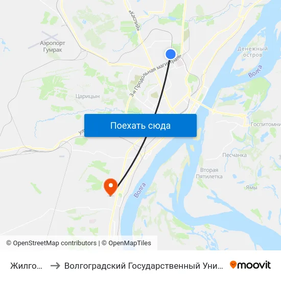 Жилгородок to Волгоградский Государственный Университет "" Волгу"" map