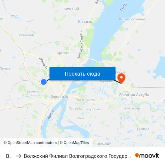 Взбт to Волжский Филиал Волгоградского Государственного Университета map