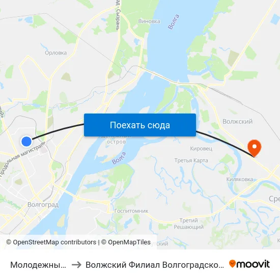 Молодежный Центр Россия to Волжский Филиал Волгоградского Государственного Университета map