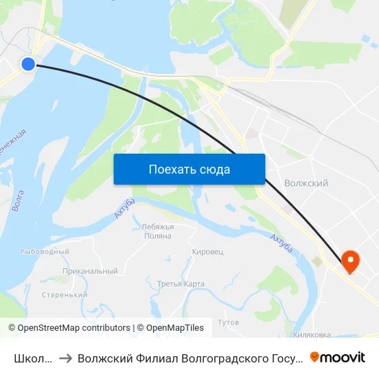 Школа №61 to Волжский Филиал Волгоградского Государственного Университета map