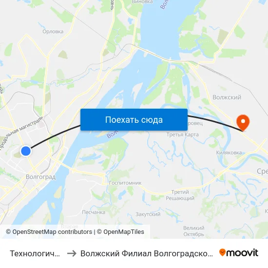 Технологический Колледж to Волжский Филиал Волгоградского Государственного Университета map