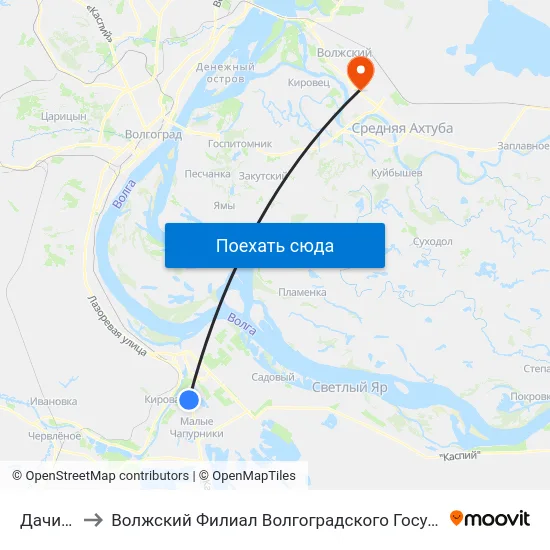 Дачи Стела to Волжский Филиал Волгоградского Государственного Университета map