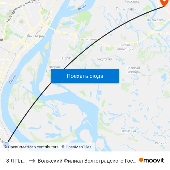 8-Я Площадка to Волжский Филиал Волгоградского Государственного Университета map