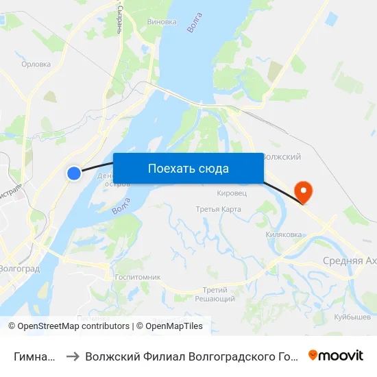 Гимназия №14 to Волжский Филиал Волгоградского Государственного Университета map