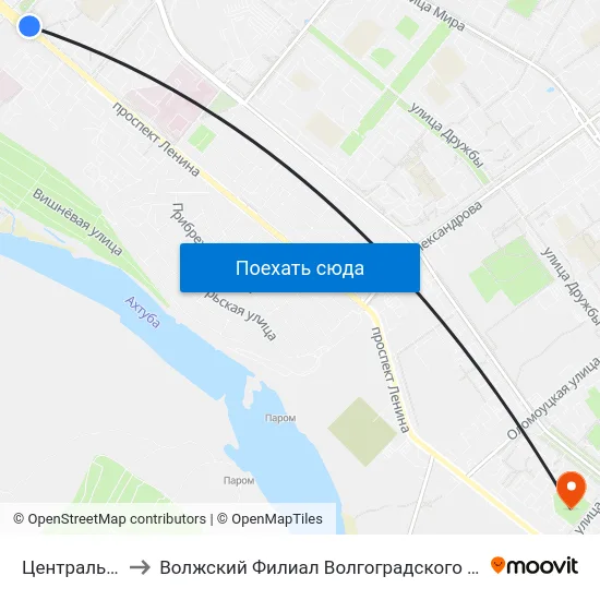 Центральный Рынок to Волжский Филиал Волгоградского Государственного Университета map