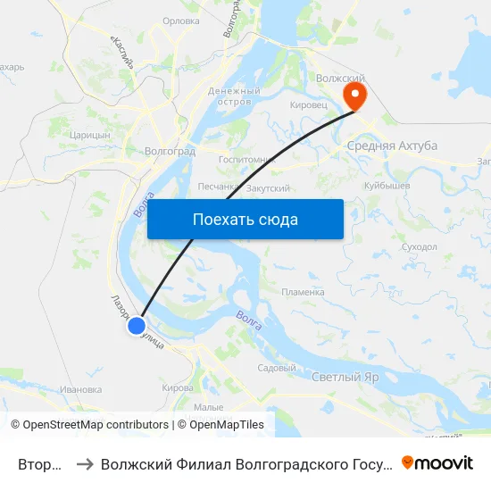 Вторчермет to Волжский Филиал Волгоградского Государственного Университета map