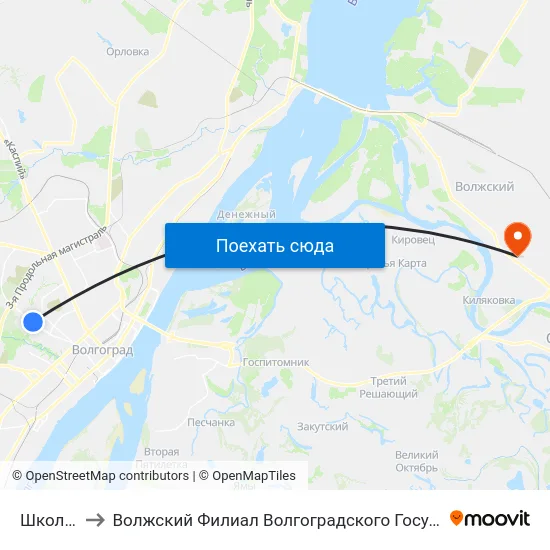 Школа №36 to Волжский Филиал Волгоградского Государственного Университета map