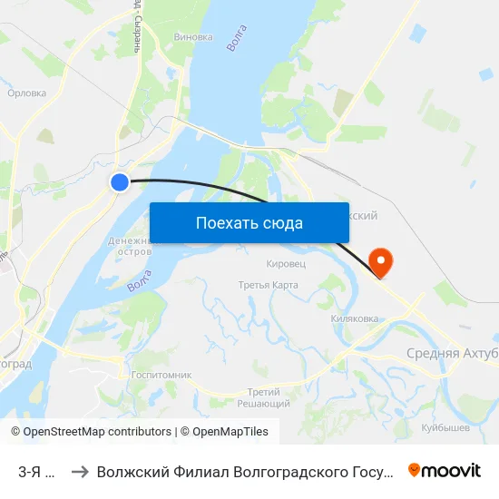 3-Я Школа to Волжский Филиал Волгоградского Государственного Университета map