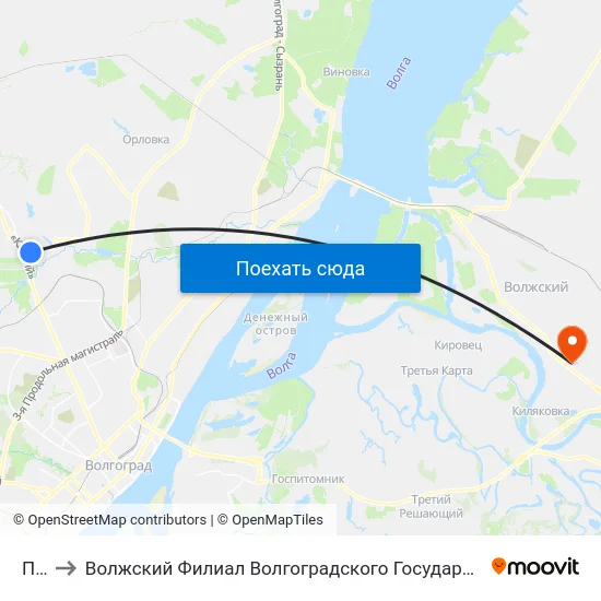 Пмк to Волжский Филиал Волгоградского Государственного Университета map