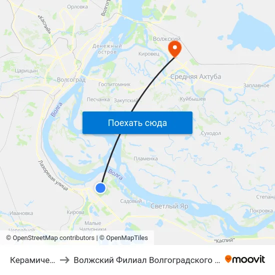Керамический Завод to Волжский Филиал Волгоградского Государственного Университета map
