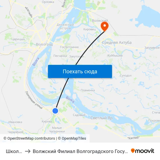 Школа №38 to Волжский Филиал Волгоградского Государственного Университета map