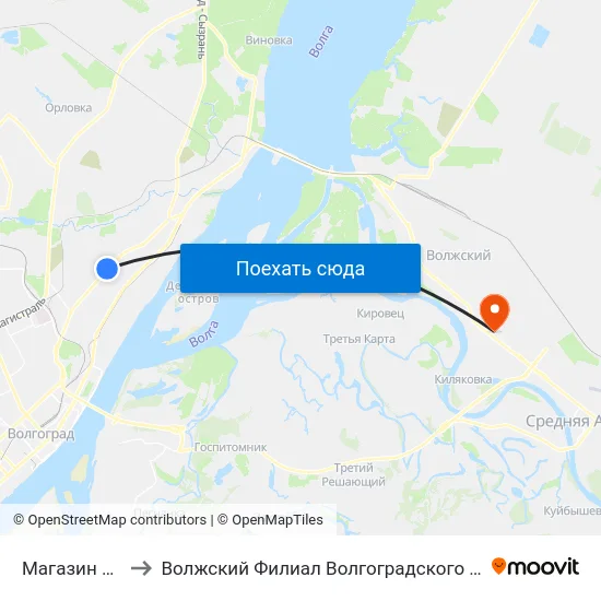 Магазин Медтехника to Волжский Филиал Волгоградского Государственного Университета map