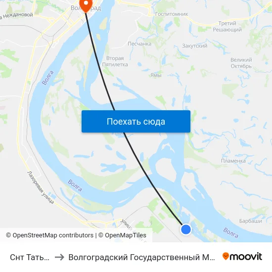 Снт Татьянка (А) to Волгоградский Государственный Медицинский Университет map