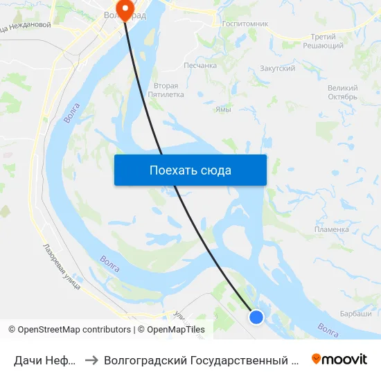 Дачи Нефтебаза (А) to Волгоградский Государственный Медицинский Университет map