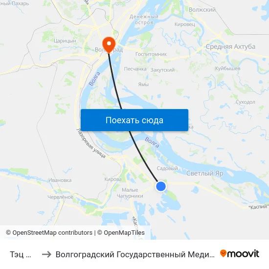 Тэц №3 (А) to Волгоградский Государственный Медицинский Университет map