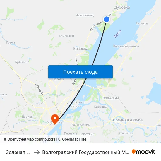 Зеленая Волна (Б) to Волгоградский Государственный Медицинский Университет map