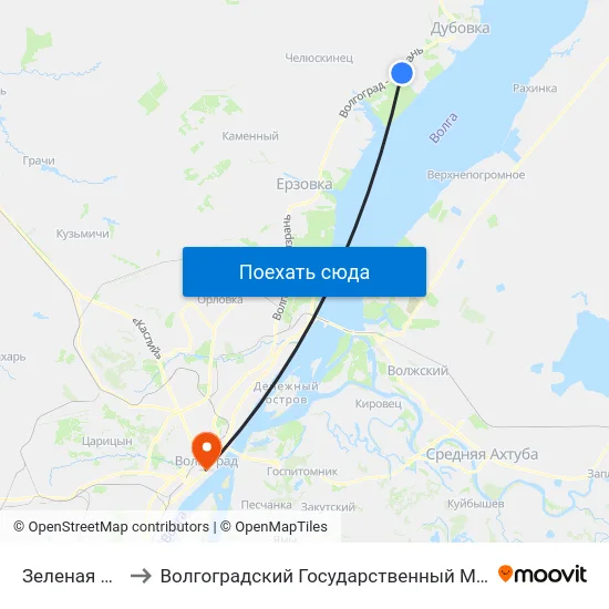 Зеленая Волна (А) to Волгоградский Государственный Медицинский Университет map