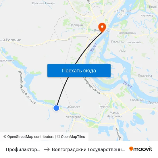 Профилакторий Вспкз Тр. (А) to Волгоградский Государственный Медицинский Университет map