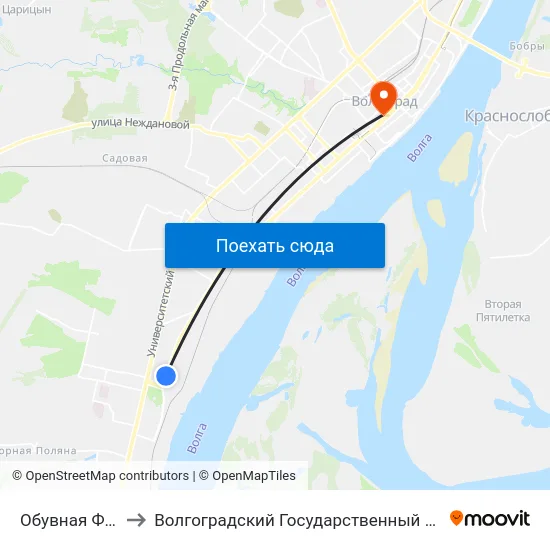 Обувная Фабрика (А) to Волгоградский Государственный Медицинский Университет map