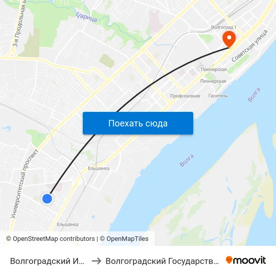 Волгоградский Институт Кооперации (А) to Волгоградский Государственный Медицинский Университет map
