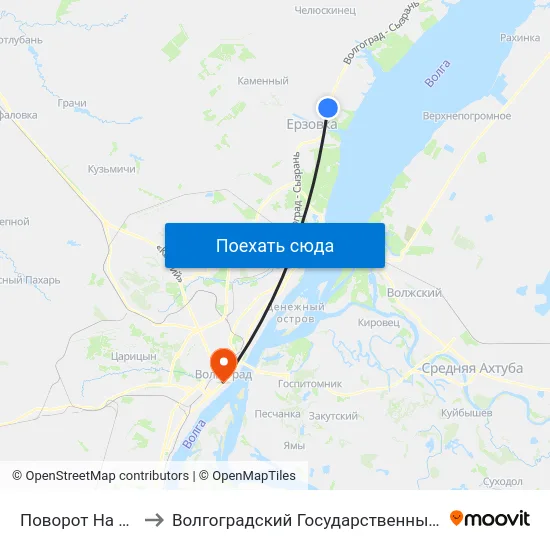 Поворот На С.Каменка (А) to Волгоградский Государственный Медицинский Университет map