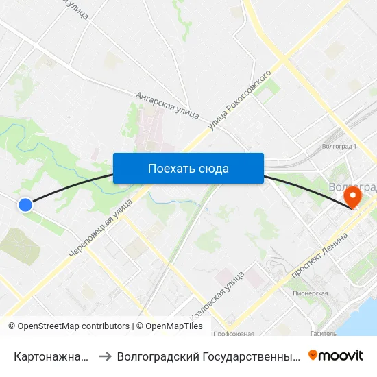 Картонажная Фабрика (Б) to Волгоградский Государственный Медицинский Университет map