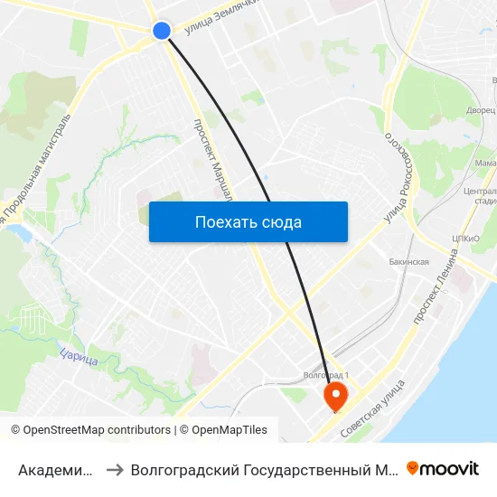 Академия Мвд (А) to Волгоградский Государственный Медицинский Университет map