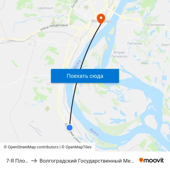 7-Я Площадка to Волгоградский Государственный Медицинский Университет map