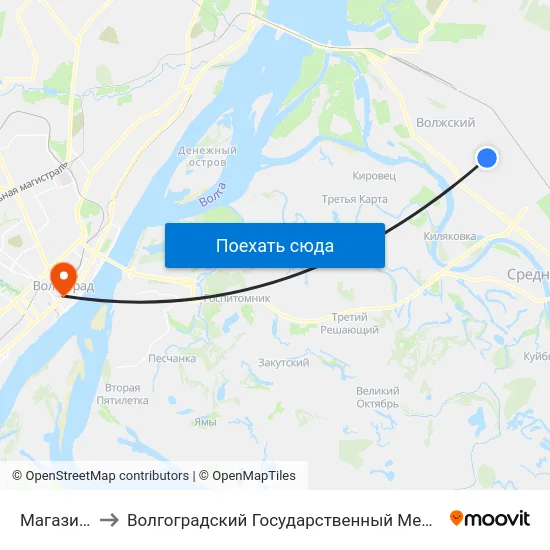 Магазин Заря to Волгоградский Государственный Медицинский Университет map