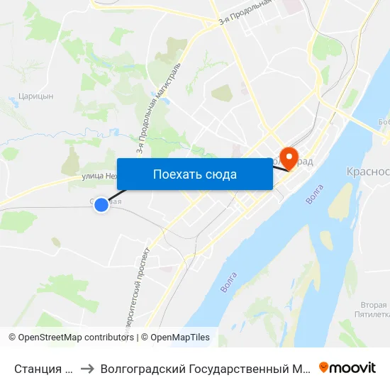 Станция Садовая to Волгоградский Государственный Медицинский Университет map