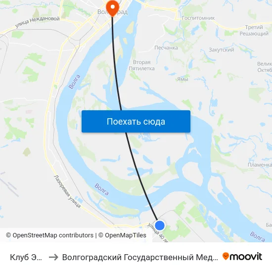 Клуб Энергия to Волгоградский Государственный Медицинский Университет map