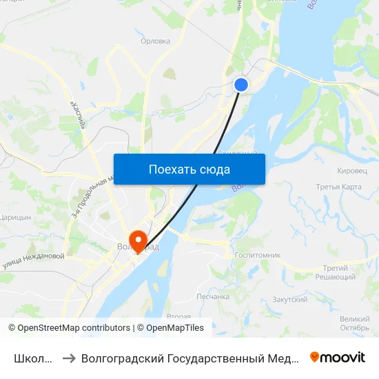 Школа №51 to Волгоградский Государственный Медицинский Университет map