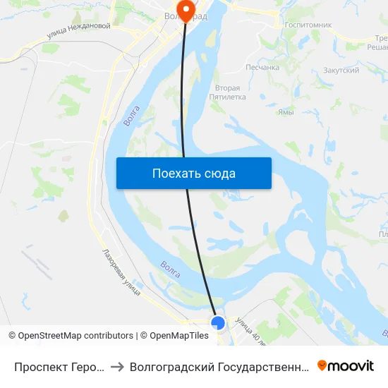 Проспект Героев Сталинграда to Волгоградский Государственный Медицинский Университет map