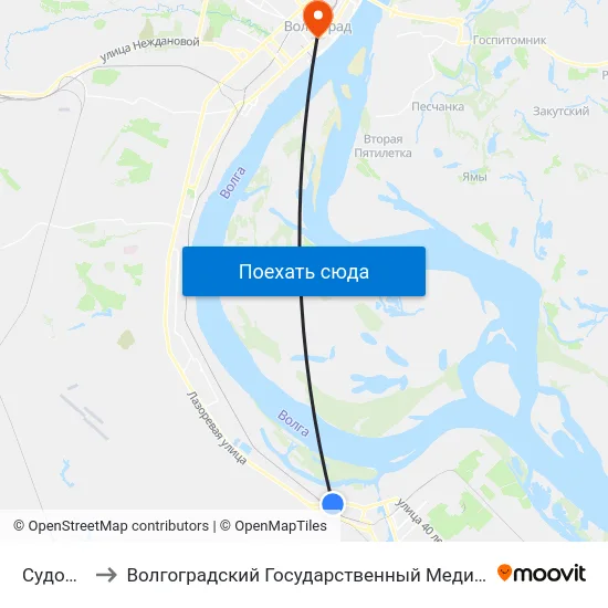 Судоверфь to Волгоградский Государственный Медицинский Университет map