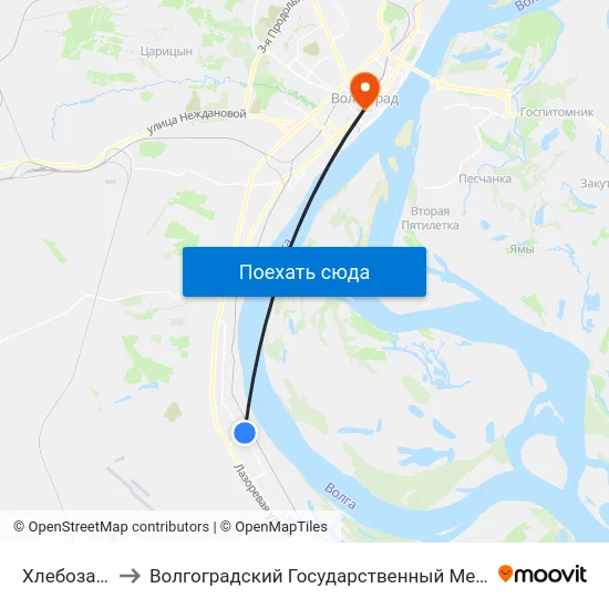 Хлебозавод №3 to Волгоградский Государственный Медицинский Университет map