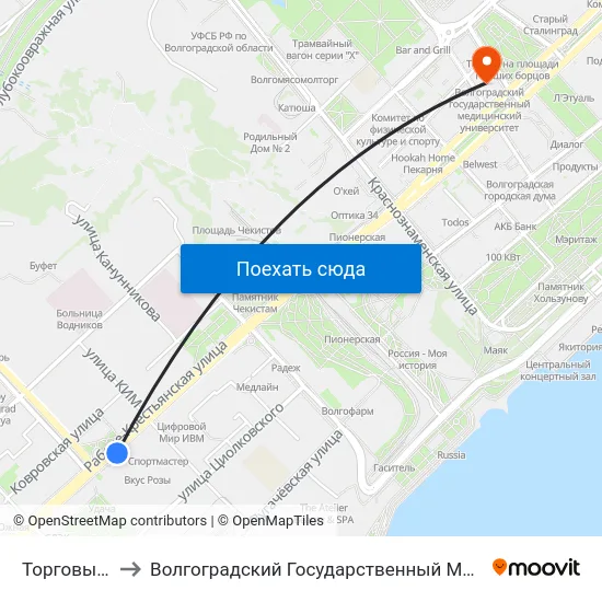 Торговый Центр to Волгоградский Государственный Медицинский Университет map
