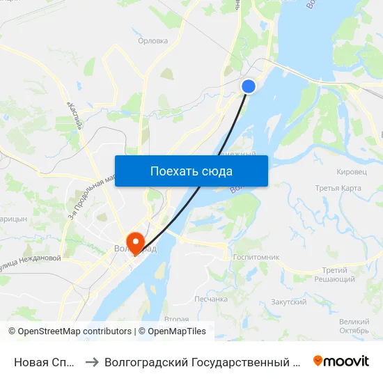 Новая Спартановка to Волгоградский Государственный Медицинский Университет map