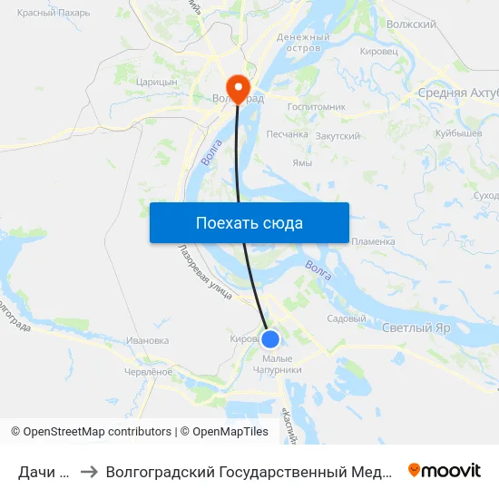 Дачи Стела to Волгоградский Государственный Медицинский Университет map