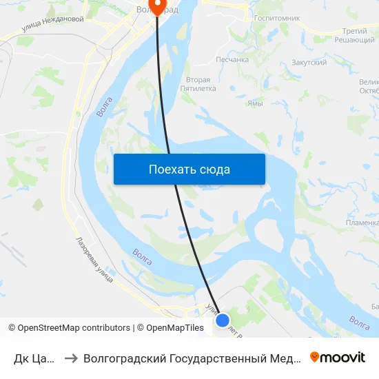 Дк Царицын to Волгоградский Государственный Медицинский Университет map