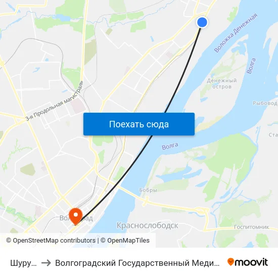 Шурухина to Волгоградский Государственный Медицинский Университет map